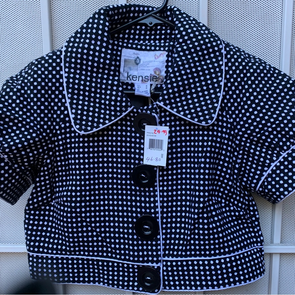 Kensie Black Polka Dot Jacket